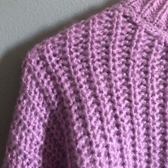 Lavender Knit Cropped Sweater - Picture 3 of 5